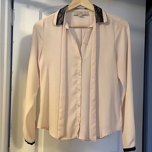 Ann Taylor Loft Blouse Tie Long Sleeve Top